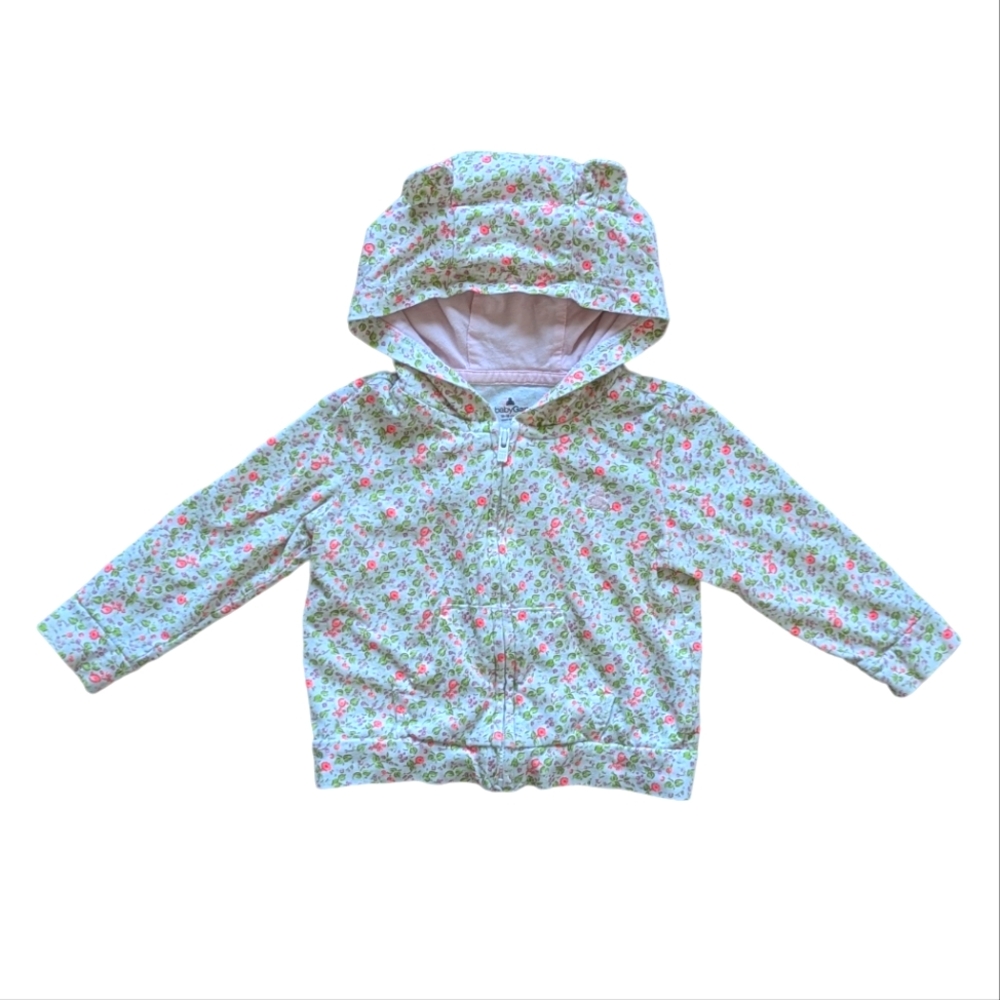 babyGAP Floral Logo Zip Hoodie with Bear Ears - Size 12-18M